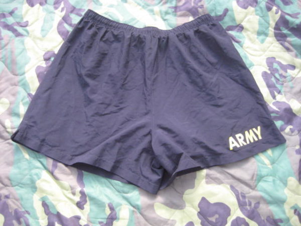 Original US Army PT (Physical Training) Shorts - schwarz/gelb