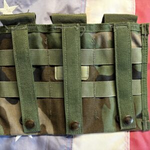 Alternative view of Original US Army Triple Mag Molle II Pouch in woodland