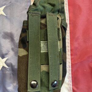 Alternative view of Original US Army Rack Sabre Radio Pocket Molle II Pouch in woodland