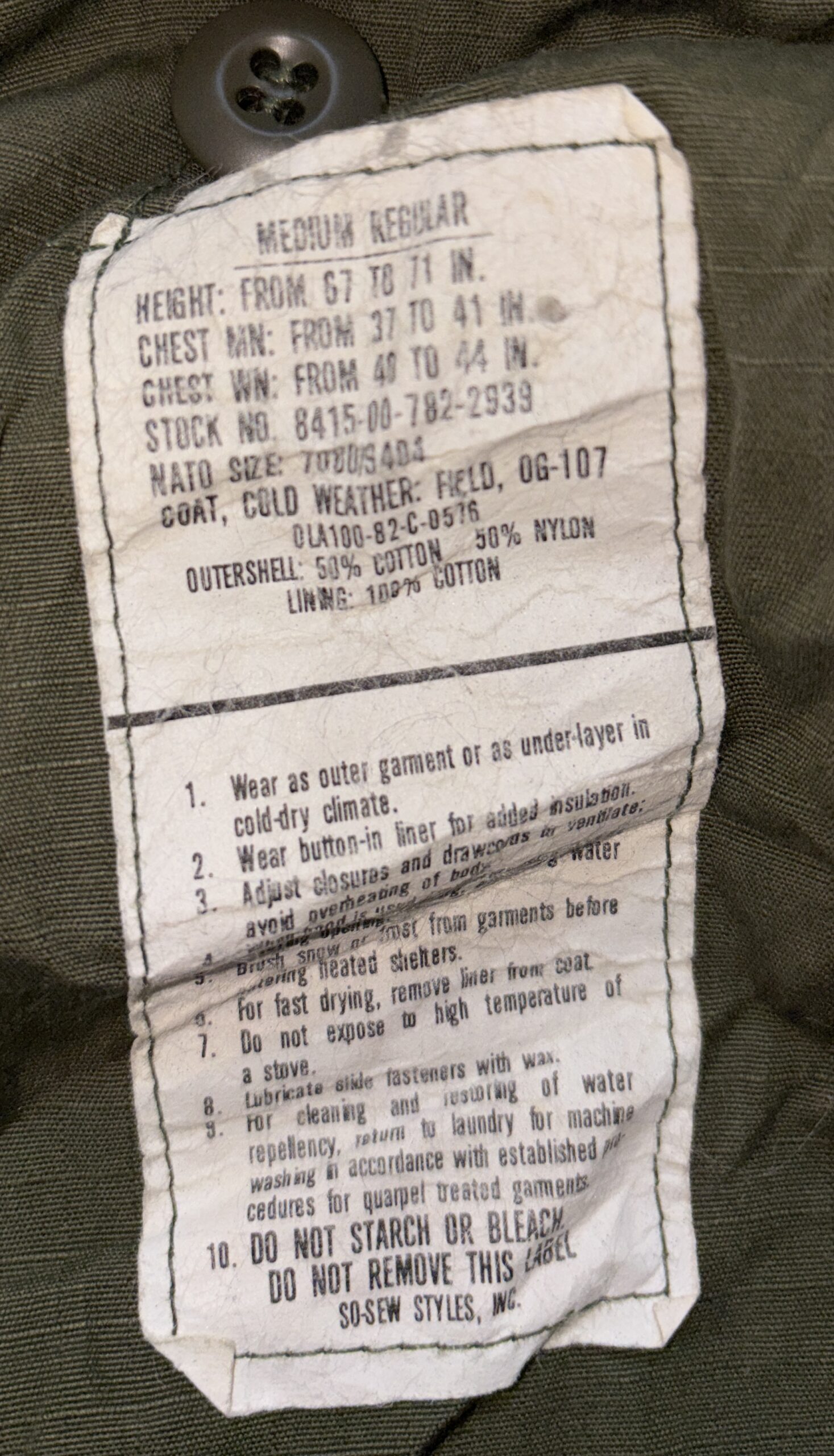 Original US Army M65 Jacke oliv - Gr. Medium / Regular - Vintage – Bild 5